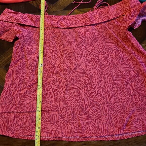 MAEVE -255 Anthropologie Mandalay Open-Shoulder Blouse Red Small - Picture 10 of 10